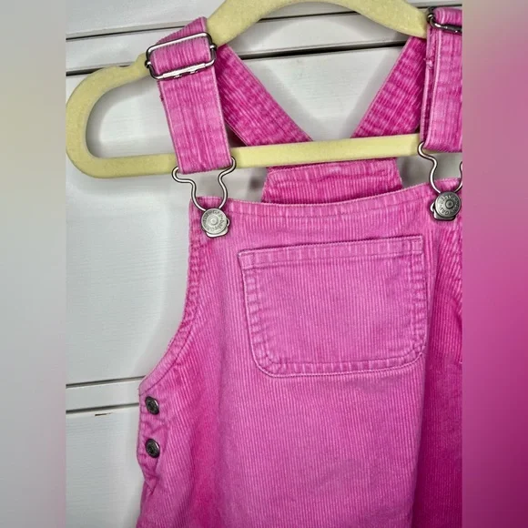 GAP Baby Girls’ Pink Corduroy Overall Jumper Dress 100% Cotton 12-18 Months - Picture 2 of 4